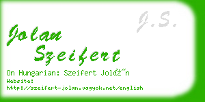 jolan szeifert business card